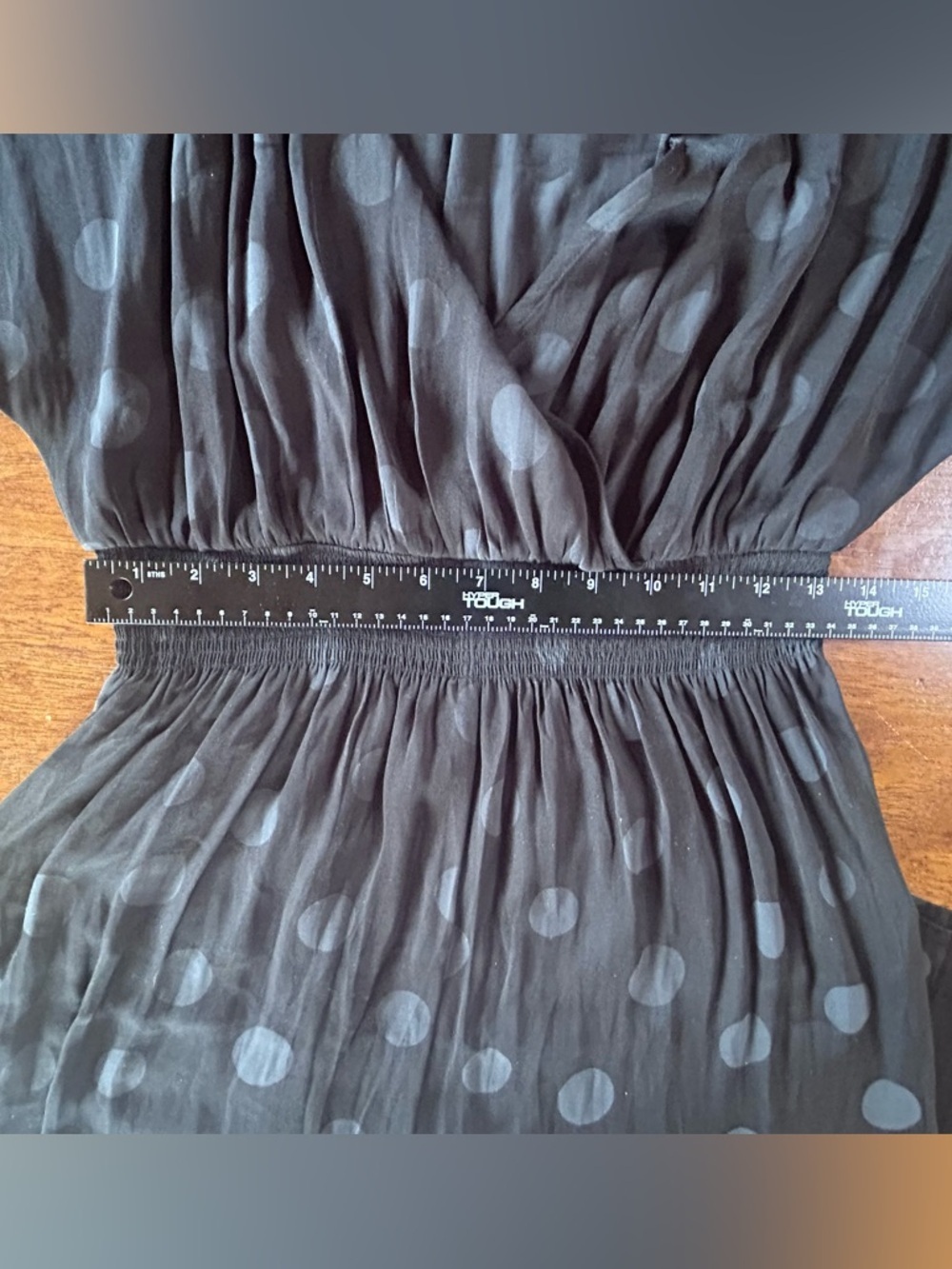 NWT Madewell Women’s Wrap Front Smock Waist Jumpsuit in Dot Jacquard Black Med - Picture 7 of 9